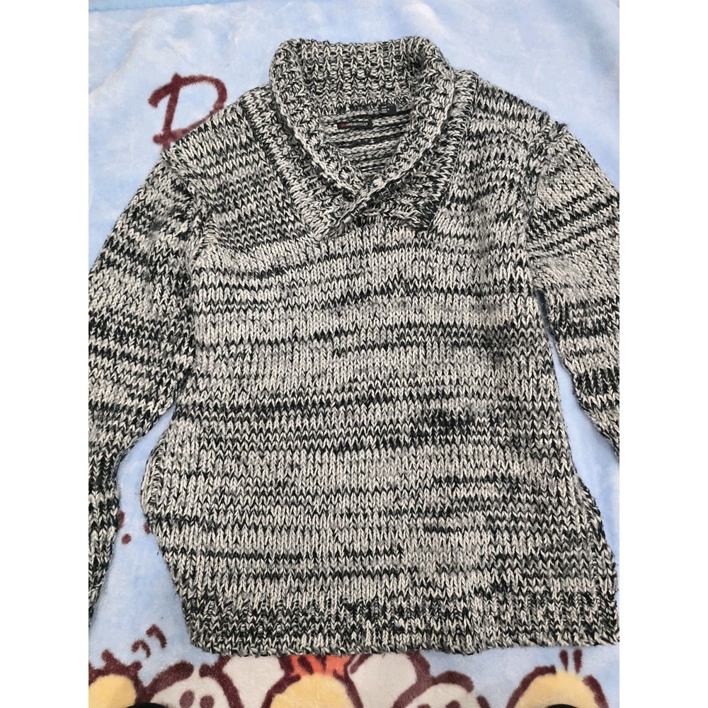 PROJEK RAW Men's XL Marled Shawl Collar‎ Pullover Sweater 70% Acrylic 30% Wool